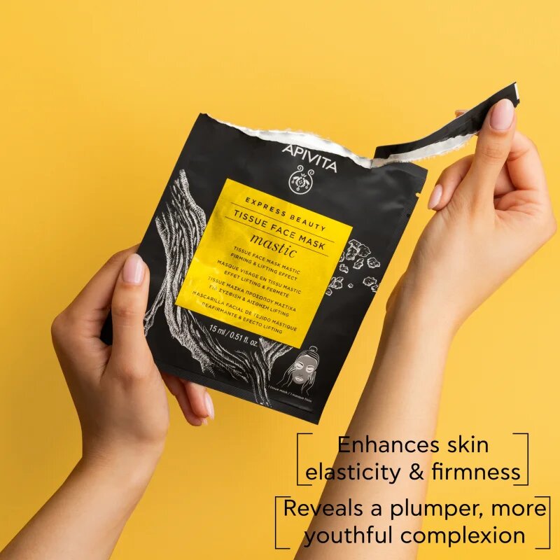 Apivita Express Beauty Lifting Tissue Face Mask Mastic maska iz platna z lifting učinkom 15 ml