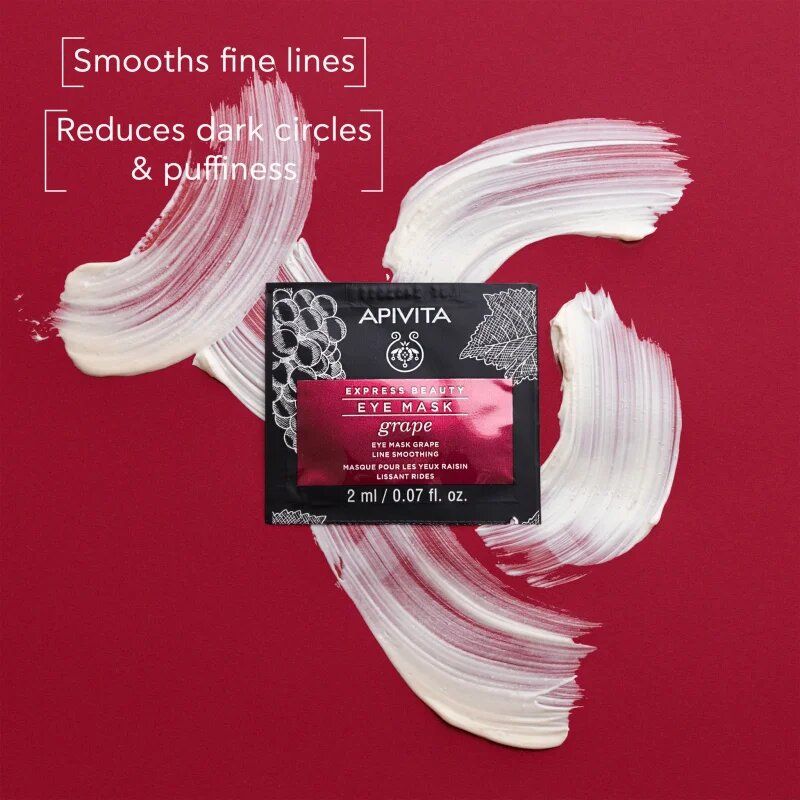 Apivita Express Beauty Line Smoothing Eye Mask Grape maska za oči z gladilnim učinkom 2 x 2 ml