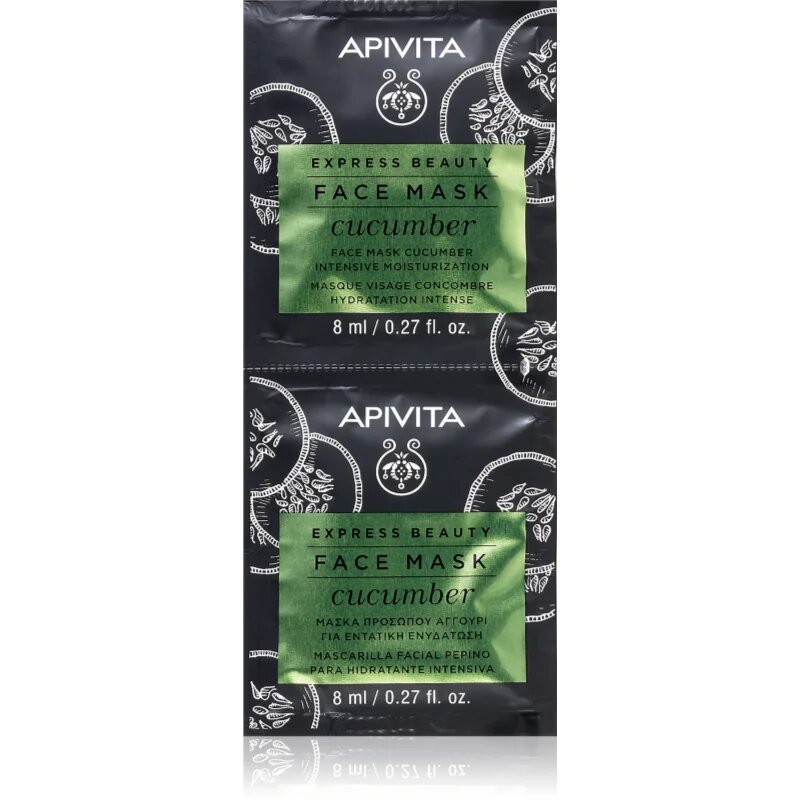 Apivita Express Beauty Moisturizing Face Mask Cucumber intenzivno vlažilna maska za obraz 2x8 ml