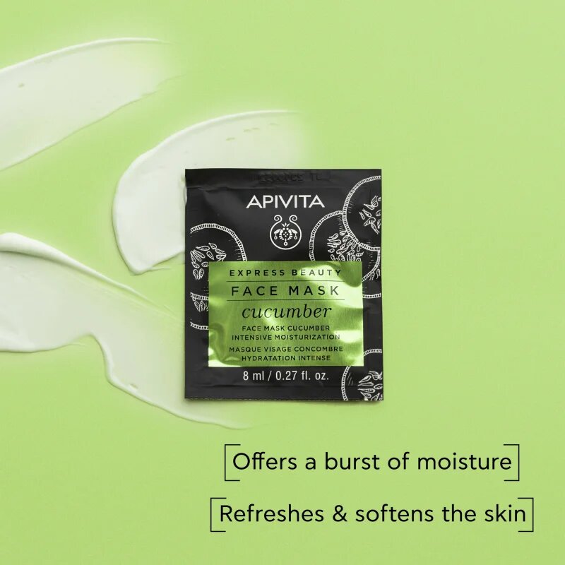 Apivita Express Beauty Moisturizing Face Mask Cucumber intenzivno vlažilna maska za obraz 2x8 ml