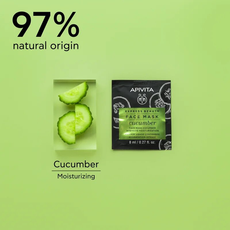 Apivita Express Beauty Moisturizing Face Mask Cucumber intenzivno vlažilna maska za obraz 2x8 ml
