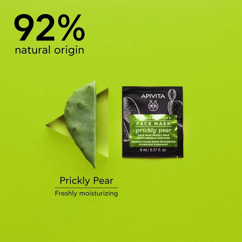 Apivita Express Beauty Moisturizing Face Mask Prickly Pear pomirjajoča maska za obraz z vlažilnim učinkom 2x8 ml