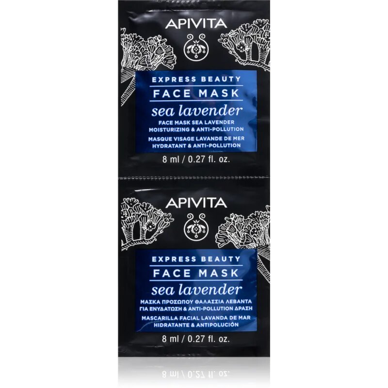 Apivita Express Beauty Moisturizing Face Mask Sea Lavender maska za obraz z vlažilnim učinkom 2x8 ml