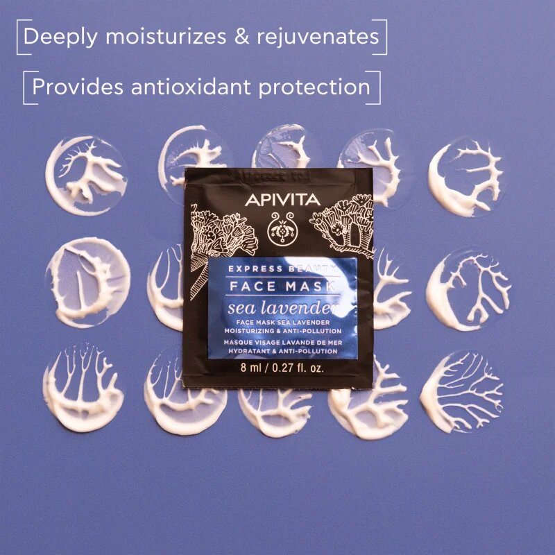 Apivita Express Beauty Moisturizing Face Mask Sea Lavender maska za obraz z vlažilnim učinkom 2x8 ml