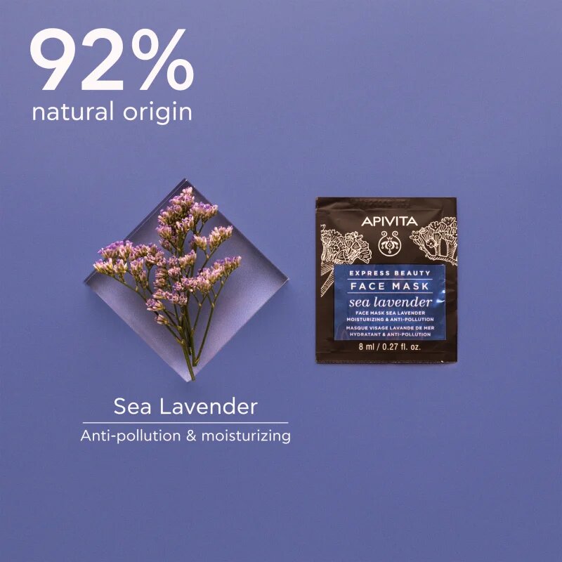 Apivita Express Beauty Moisturizing Face Mask Sea Lavender maska za obraz z vlažilnim učinkom 2x8 ml