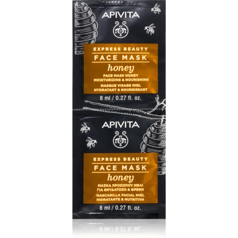 Apivita Express Beauty Nourishing Face Mask Honey vlažilna in hranilna maska za obraz 2x8 ml