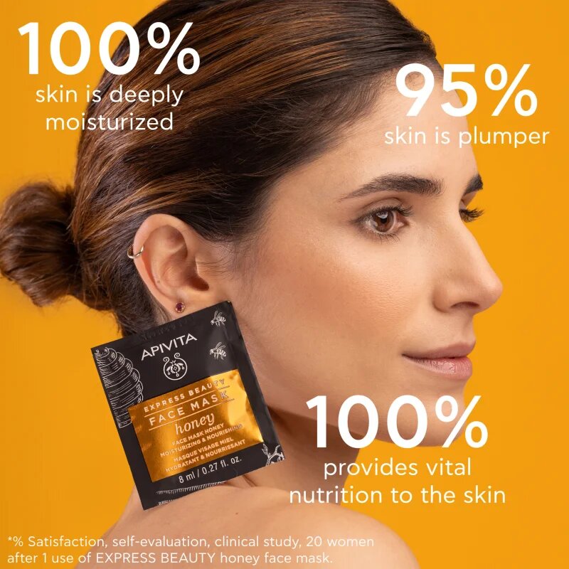 Apivita Express Beauty Nourishing Face Mask Honey vlažilna in hranilna maska za obraz 2x8 ml