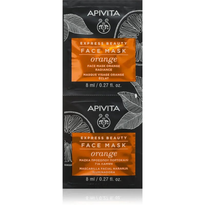 Apivita Express Beauty Radiance Face mask Orange maska za posvetlitev za obraz 2x8 ml