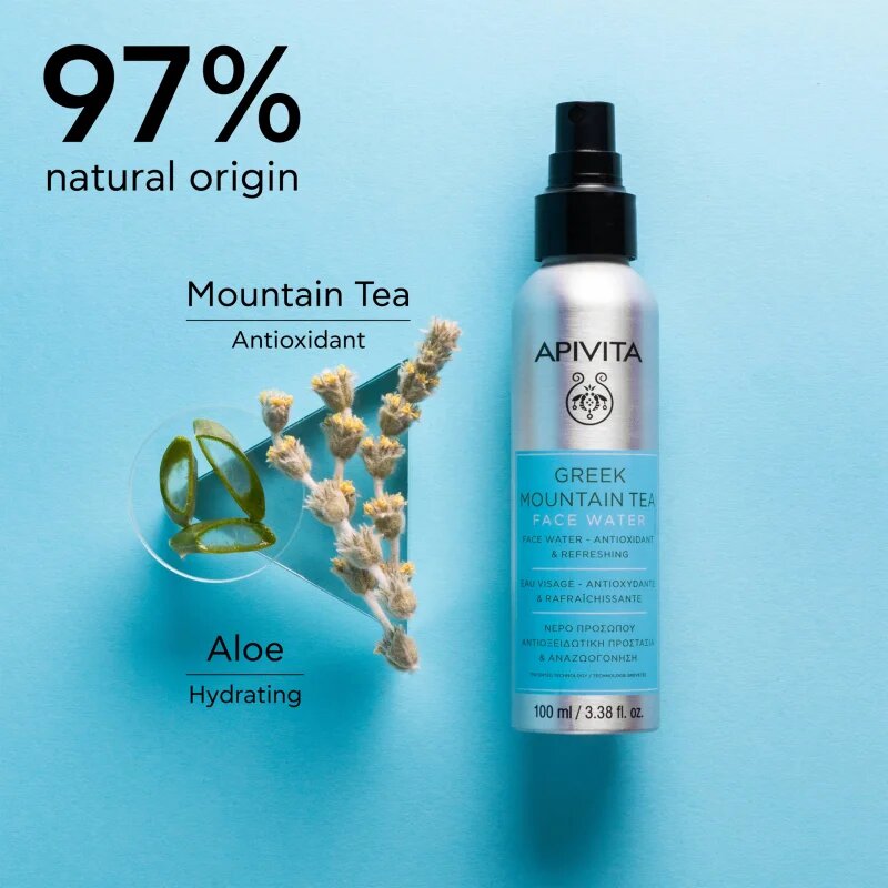 Apivita Greek Mountain Tea Face Water antioksidantna vlažilna meglica 100 ml