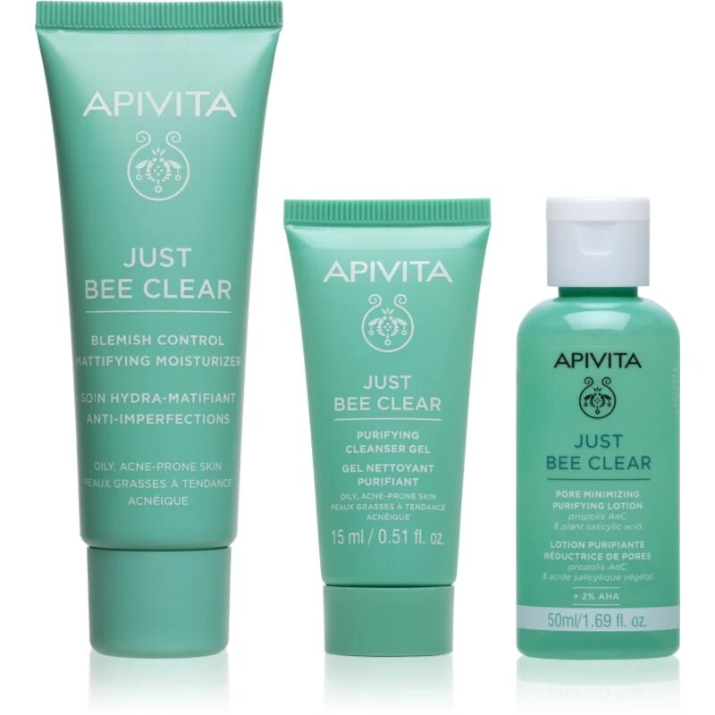 Apivita Just Bee Clear Routine Mini Set set proti aknam