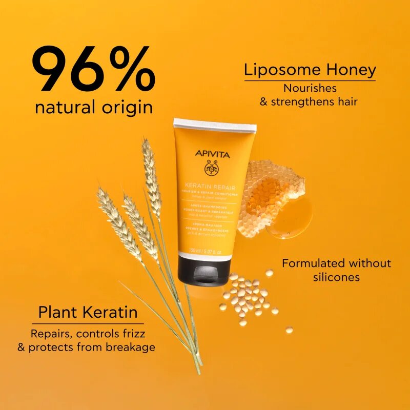 Apivita Keratin Repair Nourish Repair Conditioner keratinski obnovitveni balzam za suhe in poškodovane lase 150 ml