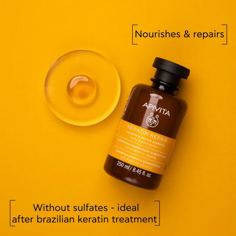 Apivita Keratin Repair Nourish Repair Shampoo čistilni šampon 250 ml
