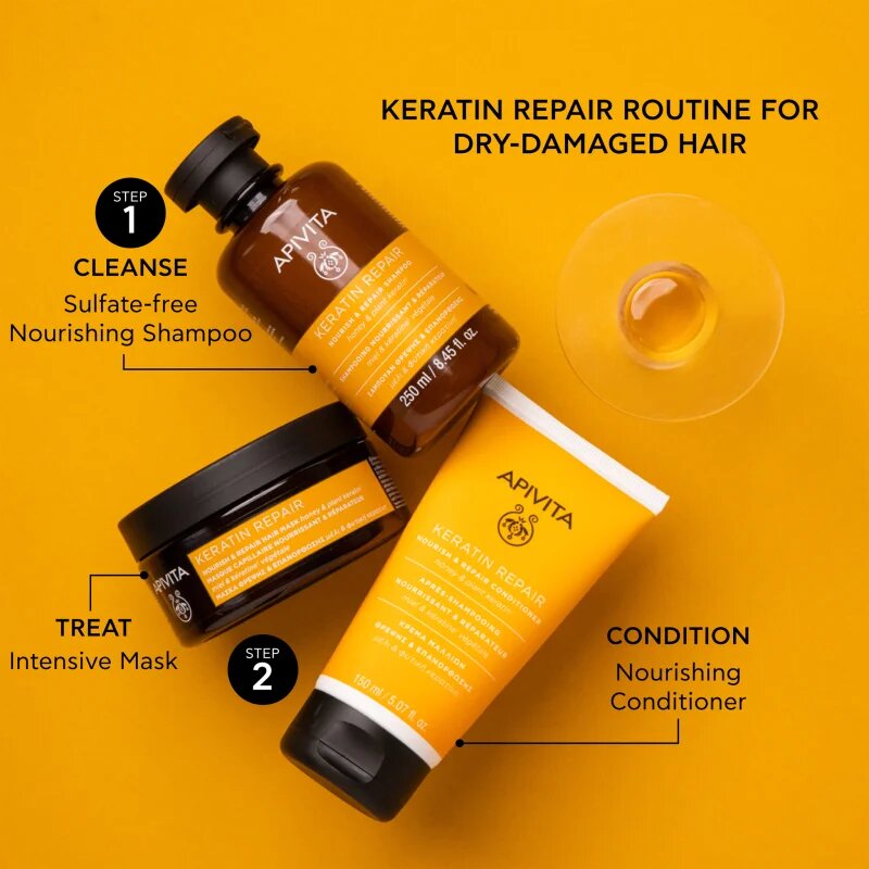 Apivita Keratin Repair Nourish Repair Shampoo čistilni šampon 250 ml