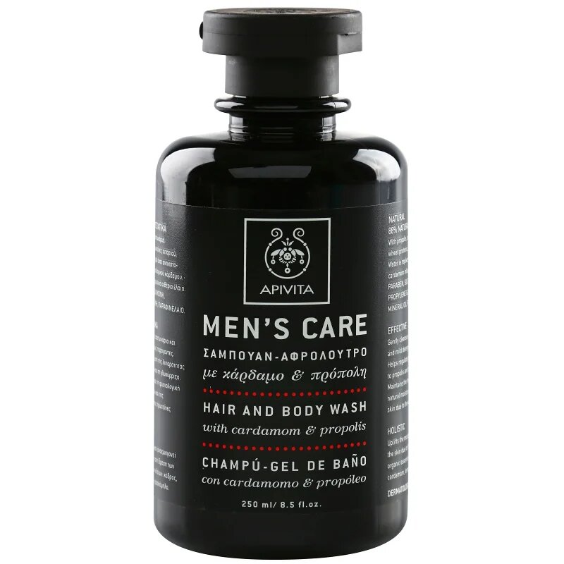 Apivita Men's Care Hair and Body Wash with Cardamon & Propolis šampon in gel za prhanje 2v1 250 ml