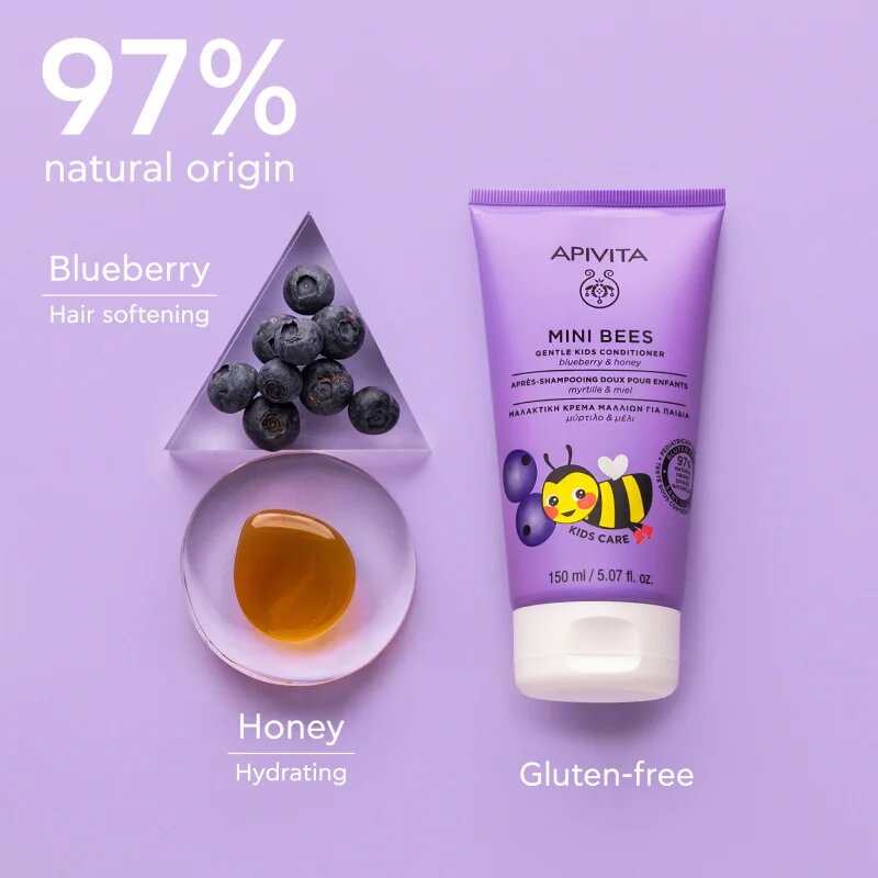Apivita Mini Bees Gentle Kids Conditioner Blueberry & Honey balzam za otroke 150 ml