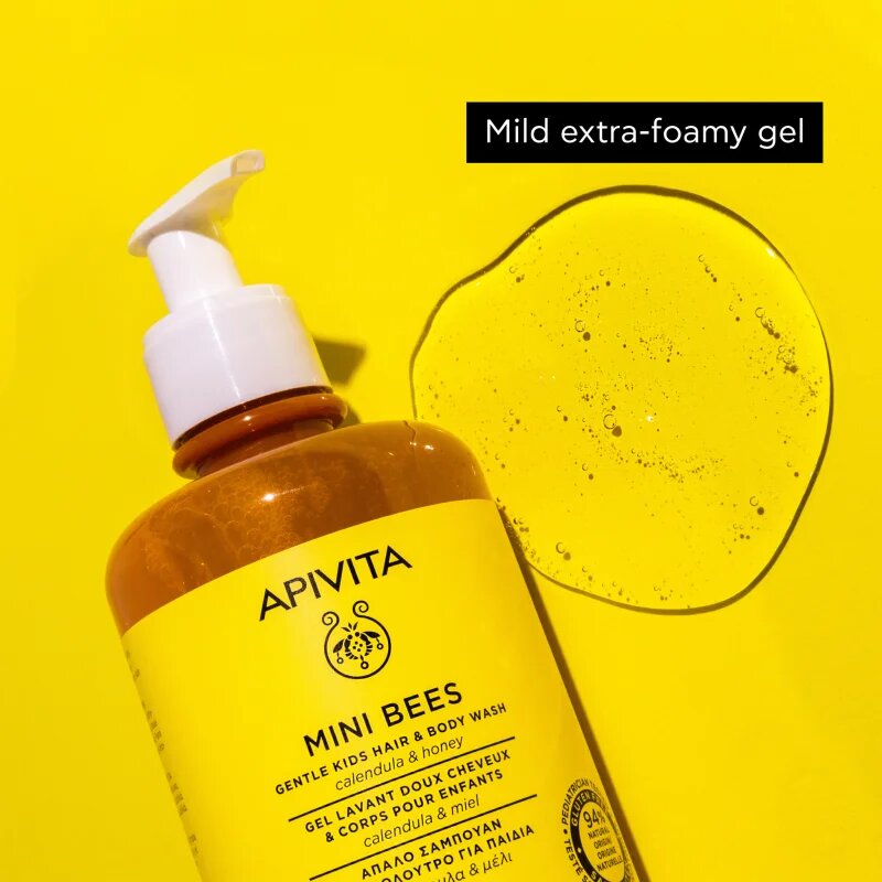 Apivita Mini Bees Gentle Kids Hair&Body wash Calendula&Honey gel za umivanje za telo in lase 500 ml