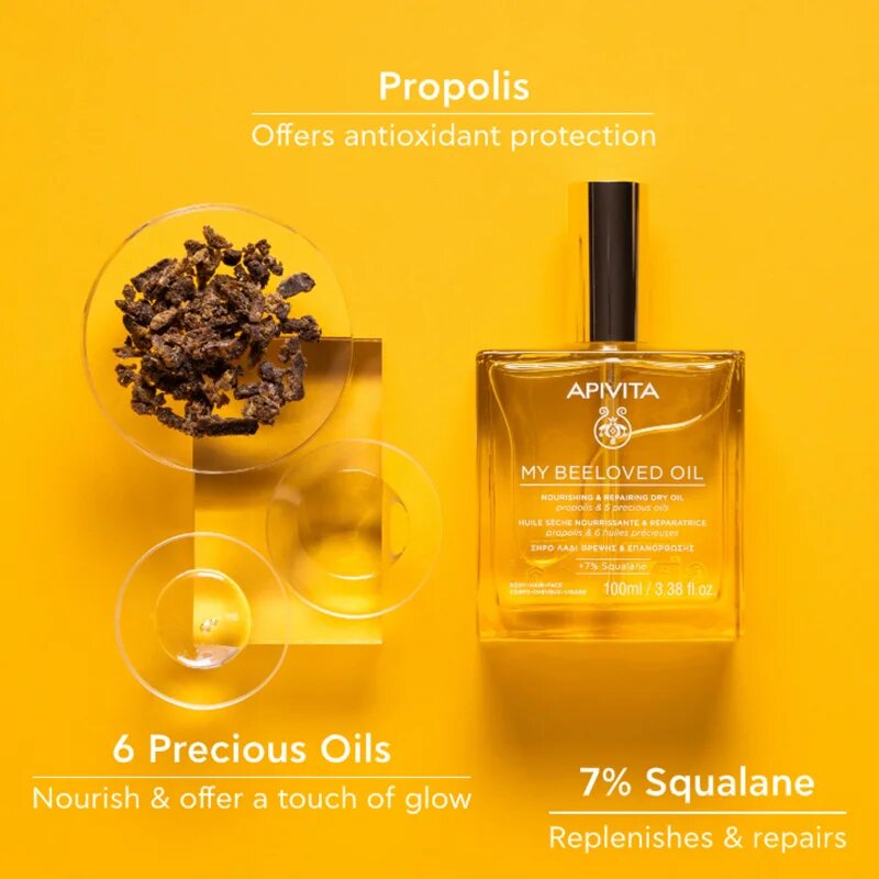 Apivita My Beeloved Oil hranilno suho olje za obraz telo in lase 100 ml