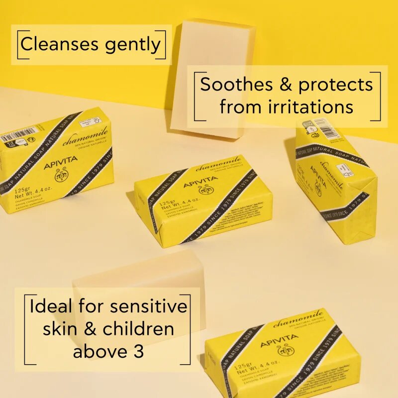 Apivita Natural Soap Chamomile čistilno trdo milo 125 g