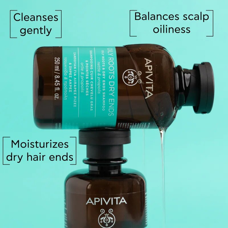 Apivita Oily Roots & Dry Ends Shampoo šampon za mastno lasišče in suhe konice las 250 ml