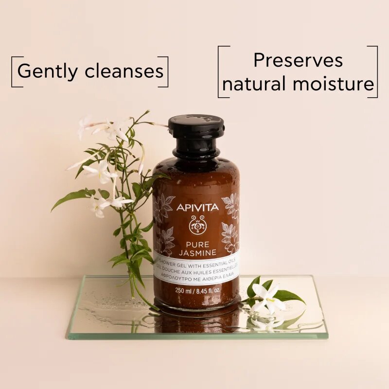 Apivita Pure Jasmine Shower Gel vlažilen gel za prhanje z eteričnimi olji 250 ml