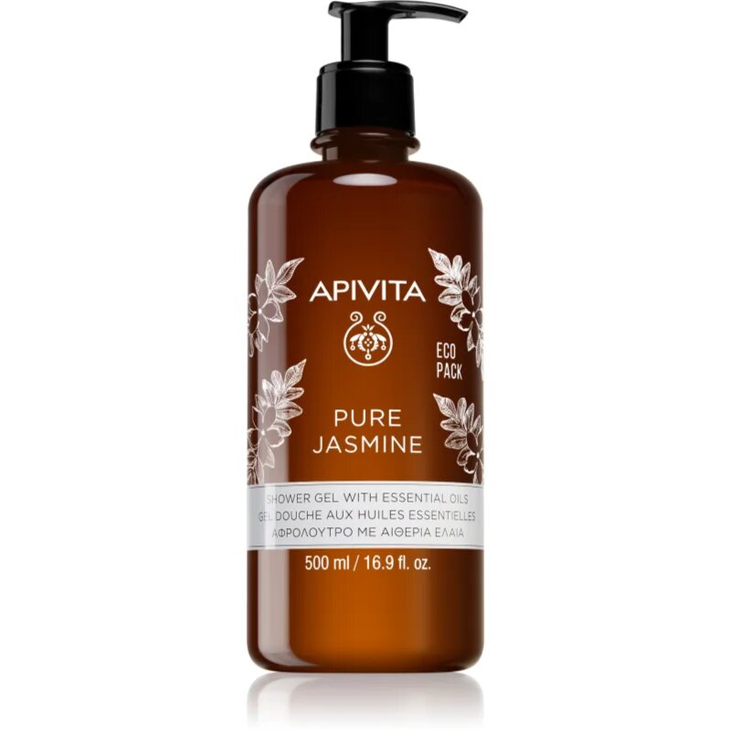 Apivita Pure Jasmine Shower Gel vlažilen gel za prhanje z eteričnimi olji 500 ml