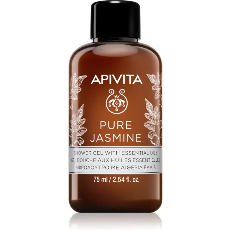 Apivita Pure Jasmine Shower Gel vlažilen gel za prhanje z eteričnimi olji 75 ml