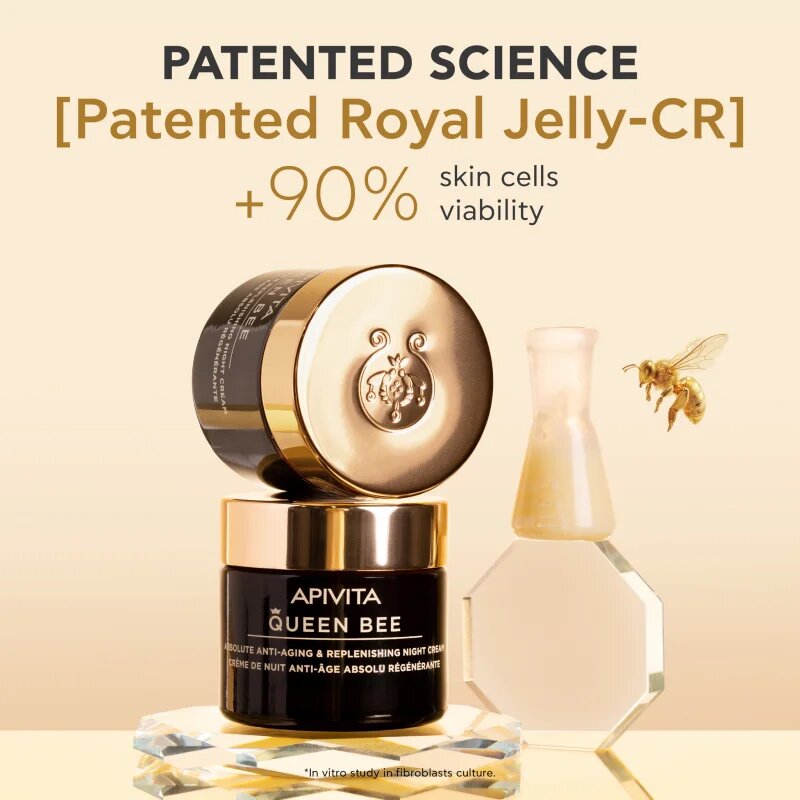 Apivita Queen Bee Night Cream učvrstitvena nočna krema proti gubam 50 ml