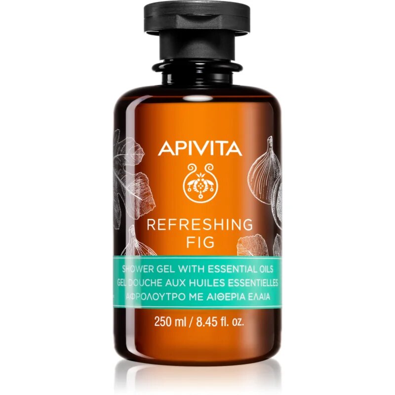 Apivita Refreshing Fig Shower Gel osvežujoč gel za prhanje z eteričnimi olji 250 ml