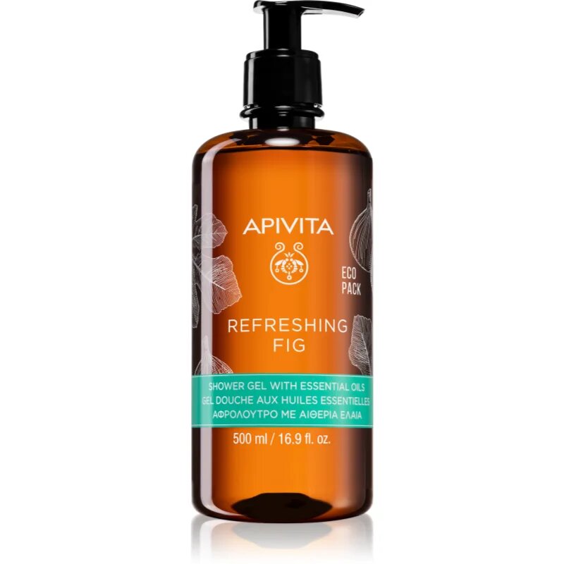 Apivita Refreshing Fig Shower Gel osvežujoč gel za prhanje z eteričnimi olji 500 ml