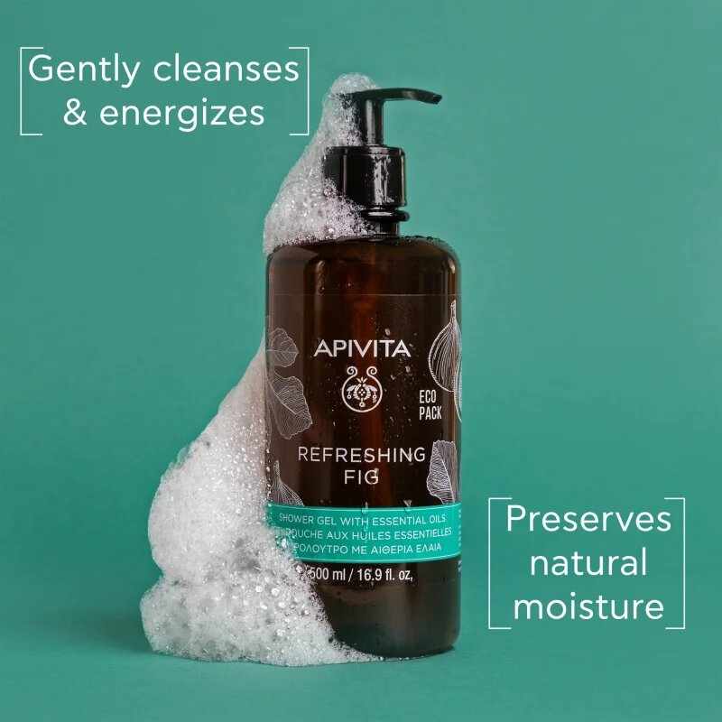 Apivita Refreshing Fig Shower Gel osvežujoč gel za prhanje z eteričnimi olji 500 ml