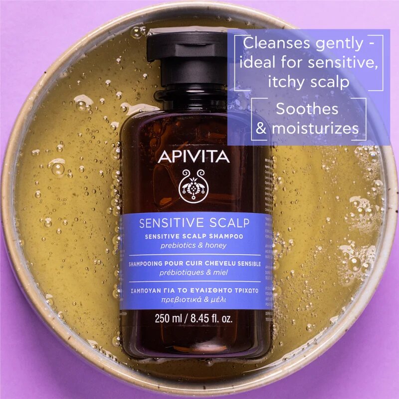Apivita Sensitive Scalp Shampoo šampon za občutljivo in razdraženo lasišče brez sulfatov 250 ml