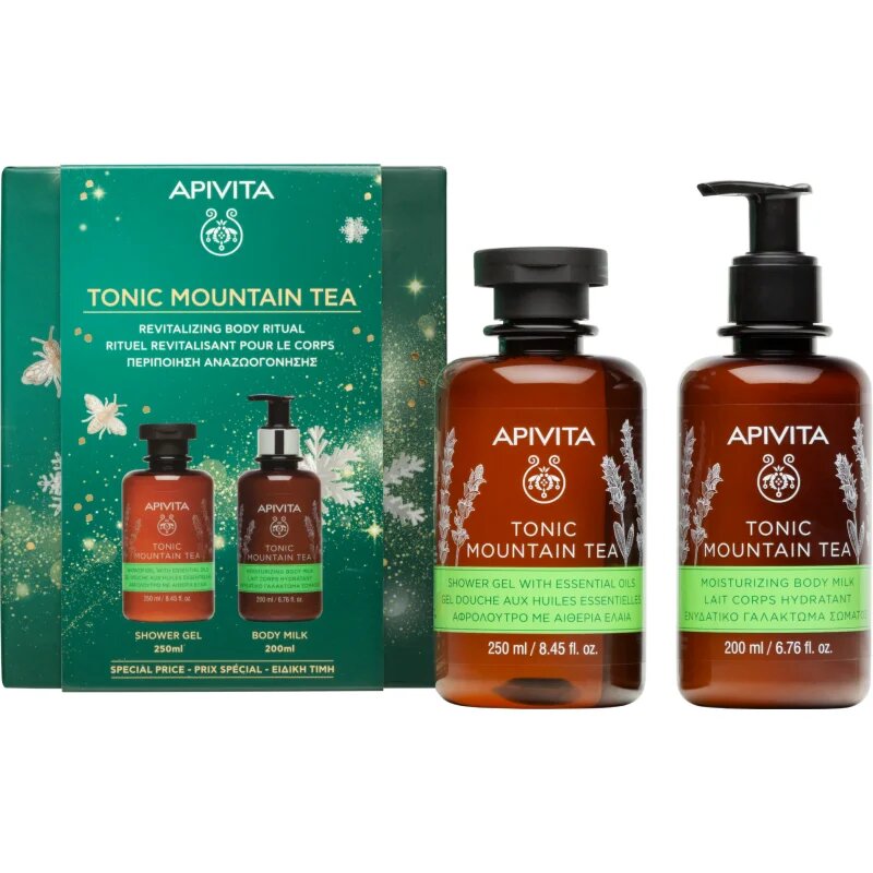 Apivita Tonic Mountain Tea Revitalizing Body Ritual božični darilni set za obnovo kože