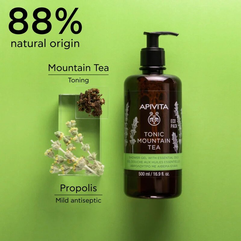 Apivita Tonic Mountain Tea Tonifying Shower Gel gel za prhanje za toniranje kože 500 ml