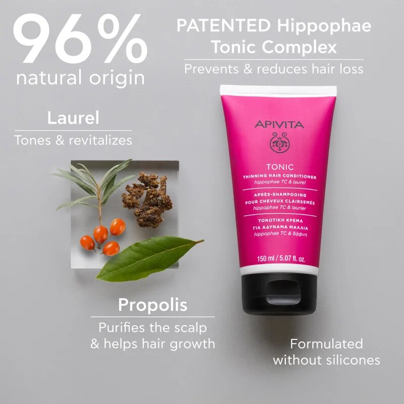 Apivita Tonic Thinning Hair Conditioner krepilni balzam za tanke ali redke lase 150 ml