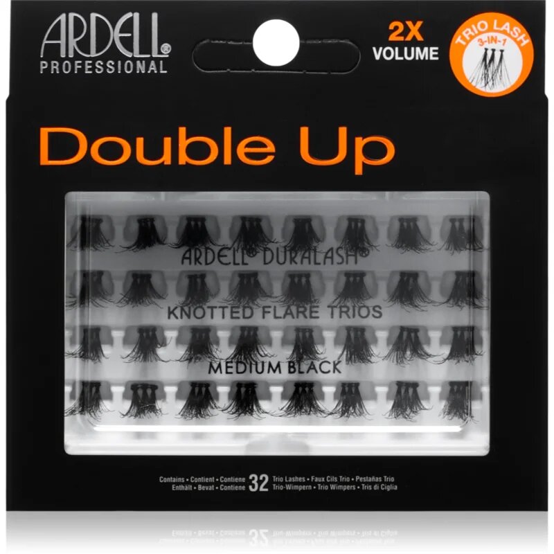 Ardell Double Up Trios 2xVolume šopaste lepilne trepalnice Medium 32 kos