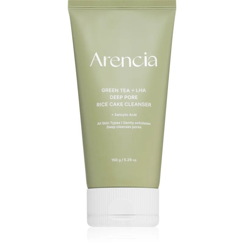 Arencia Green Tea + LHA Deep Pore Rice Cake Cleanser globoko čistilni gel z regeneracijskim učinkom 150 g