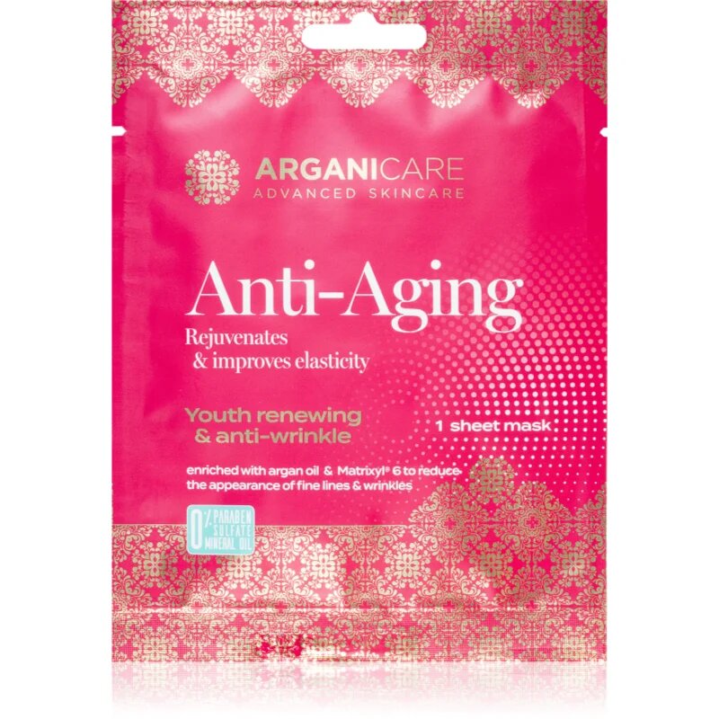 Arganicare Anti-Aging Sheet Mask maska iz platna z učvrstitvenim učinkom 1 kos