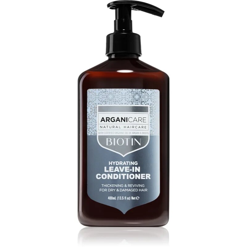 Arganicare Biotin Leave-In Conditioner balzam brez spiranja za suhe in poškodovane lase 400 ml