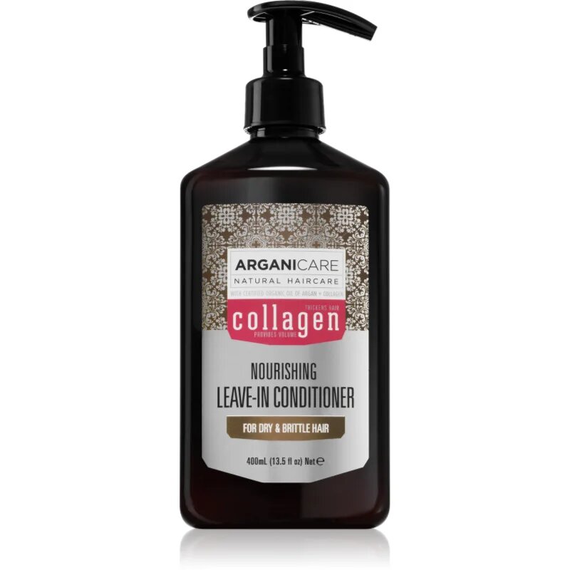Arganicare Collagen Nourishing Leave-In Conditioner balzam brez spiranja za krhke lase 400 ml