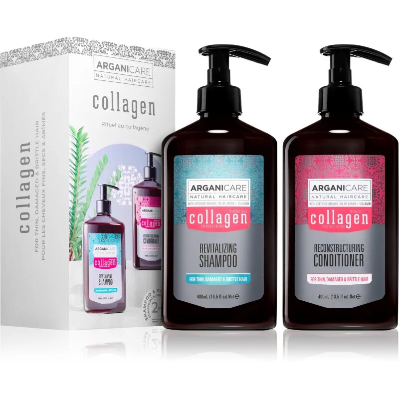Arganicare Collagen Set darilni set za volumen las 1 kos