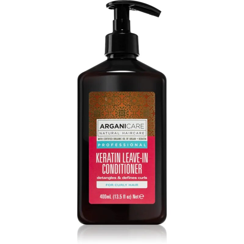 Arganicare Keratin Leave-In Conditioner balzam brez spiranja za kodraste lase 400 ml