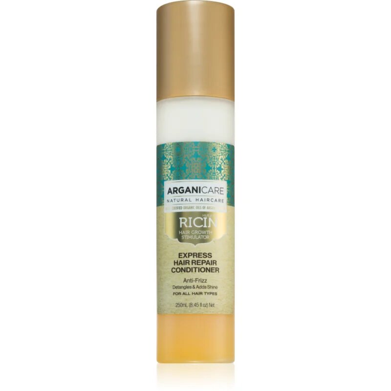Arganicare Ricin Express Hair Repair Conditioner balzam brez spiranja za poškodovane lase 250 ml
