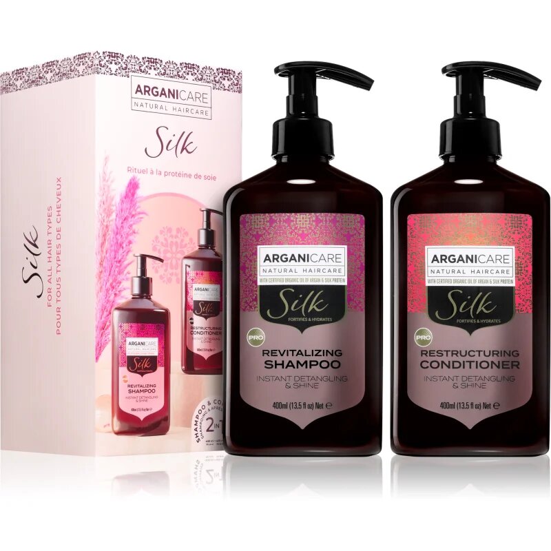 Arganicare Silk Protein Set darilni set s svilenimi proteini 1 kos
