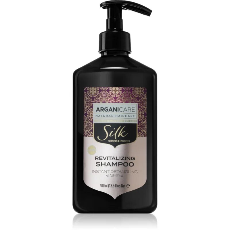 Arganicare Silk Protein Shampoo revitalizacijski šampon za razjasnitev medlih las 400 ml