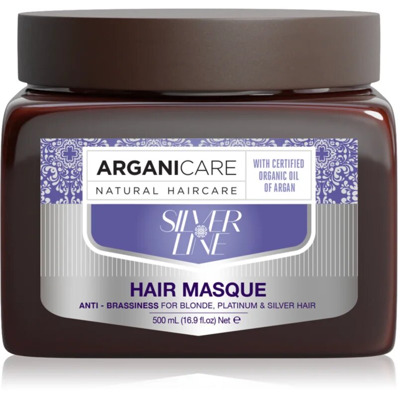 Arganicare Silver Hair Mask maska za lase za nevtralizacijo rumenih odtenkov 500 ml