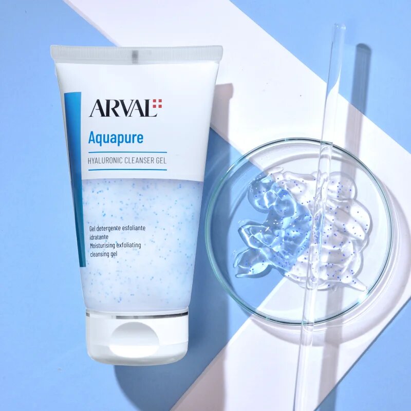 Arval Aquapure Hyaluronic cleanser gel nežen piling gel za popolno čiščenje obraza 150 ml