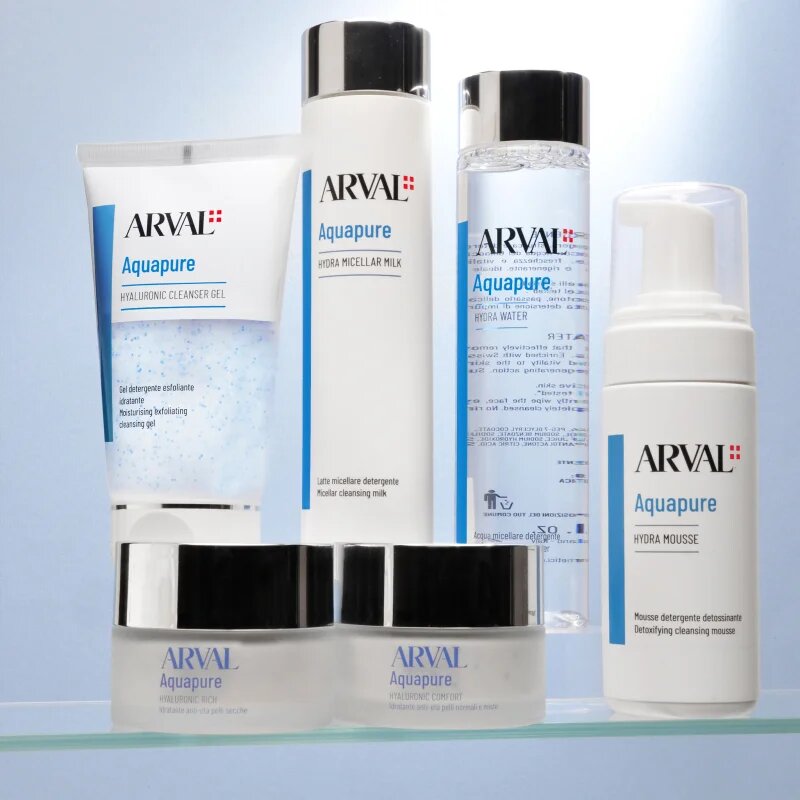 Arval Aquapure Hyaluronic cleanser gel nežen piling gel za popolno čiščenje obraza 150 ml