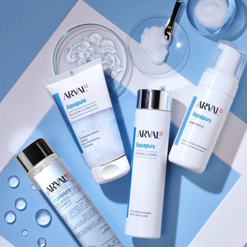 Arval Aquapure Hyaluronic cleanser gel nežen piling gel za popolno čiščenje obraza 150 ml