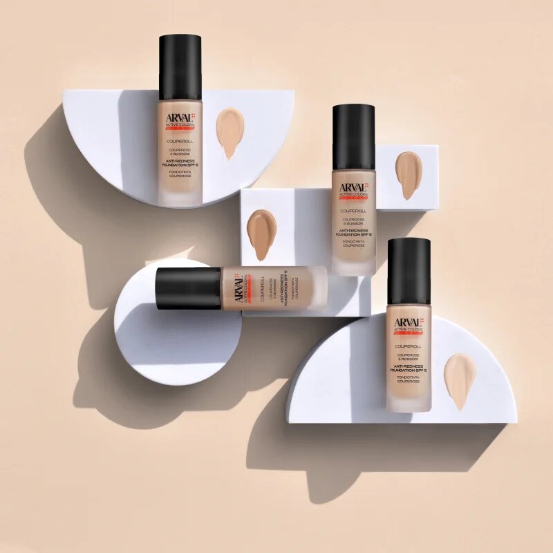Arval Couperoll Anti-redness foundation SPF15 prekrivni tekoči puder SPF 15 03 Dark Beige 30 ml