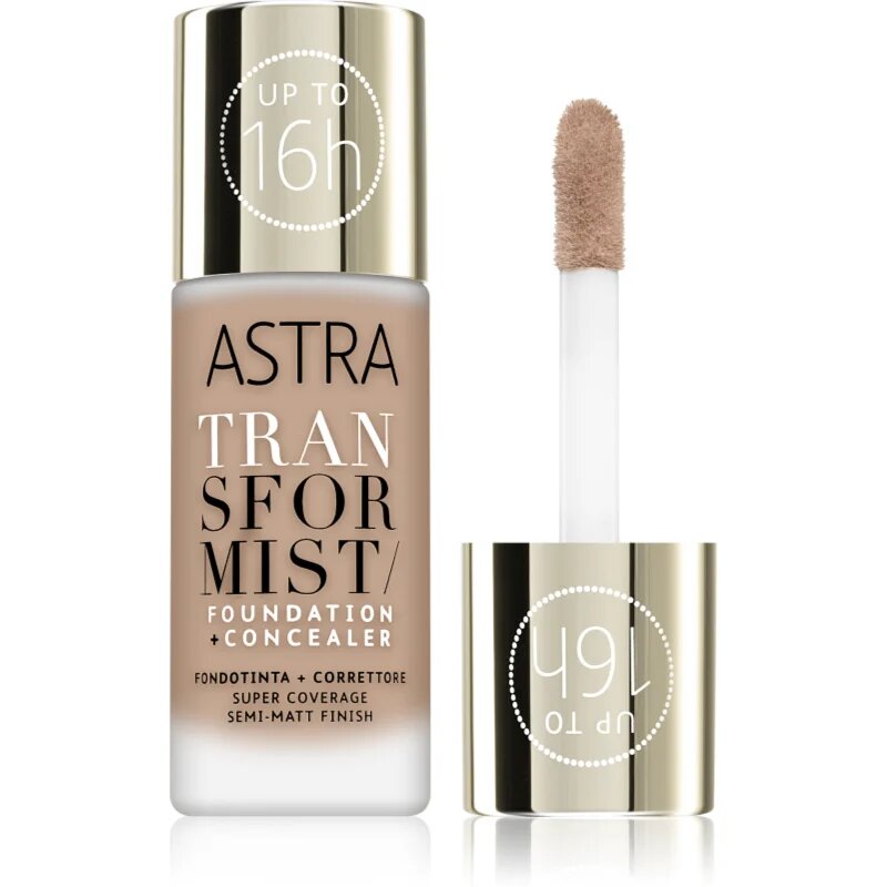 Astra Make-up Transformist dolgoobstojen tekoči puder odtenek 01C Swan 18 ml